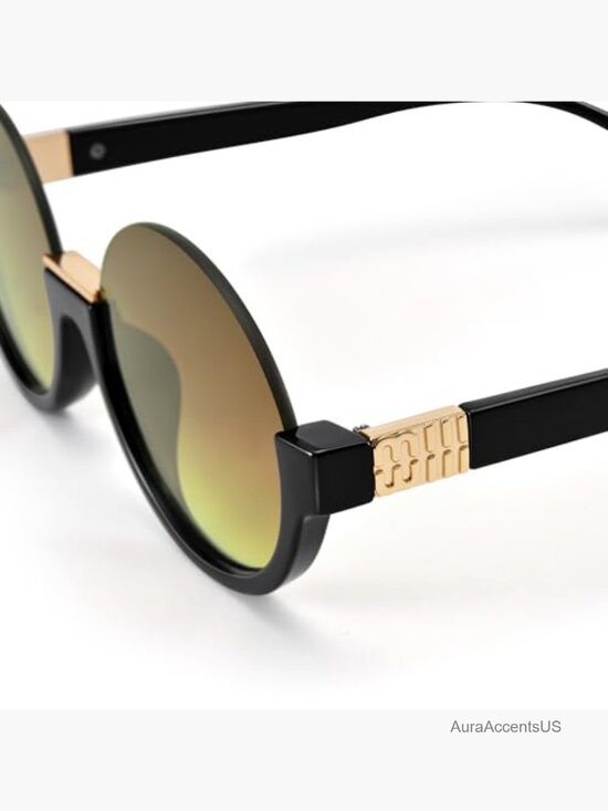 Lightweight Semi-Frame Rimless Round Sunglasses with UV Protection main image 5